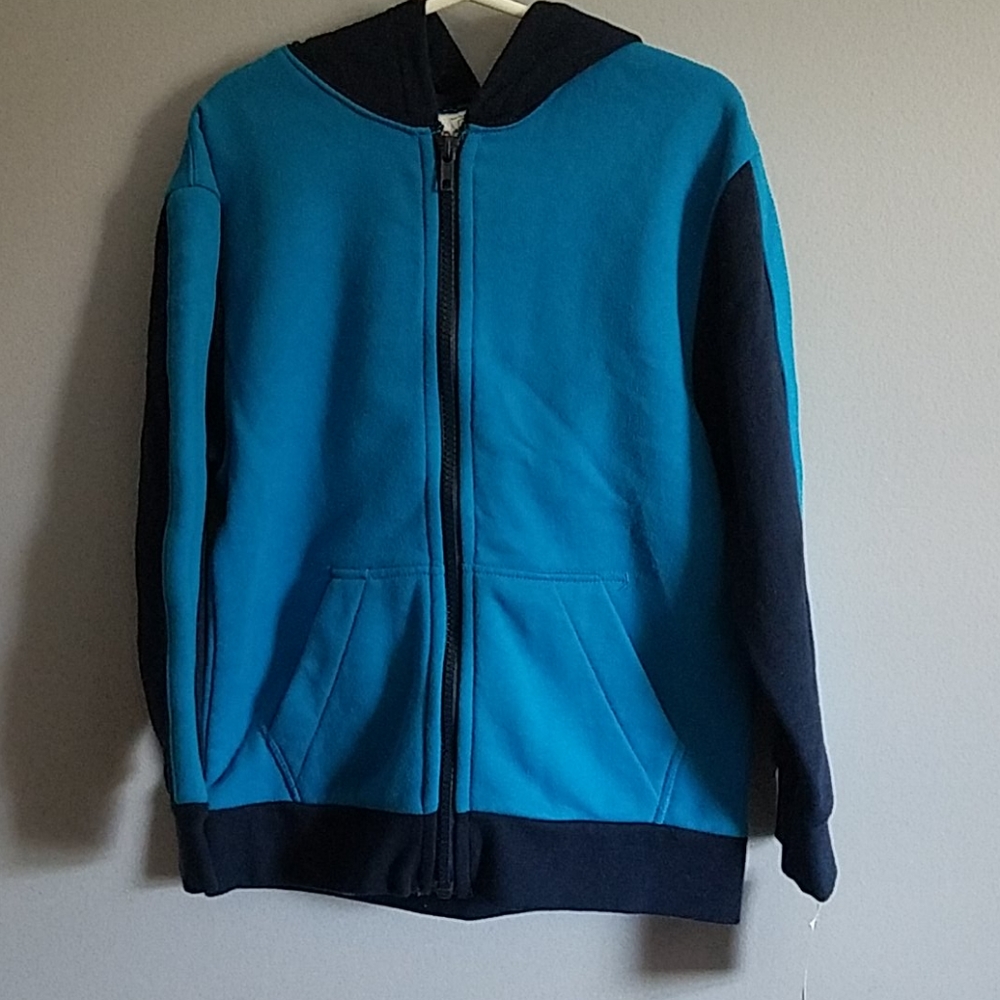 Boy Bicolor Hoodie with front zipper, size XS 4_5